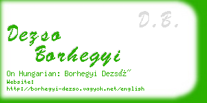 dezso borhegyi business card